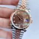 EW Factory Swiss Replica Rolex Datejust 36 Two Tone Rose Gold Coffee Micro Face Diamond Watch (8)_th.jpg